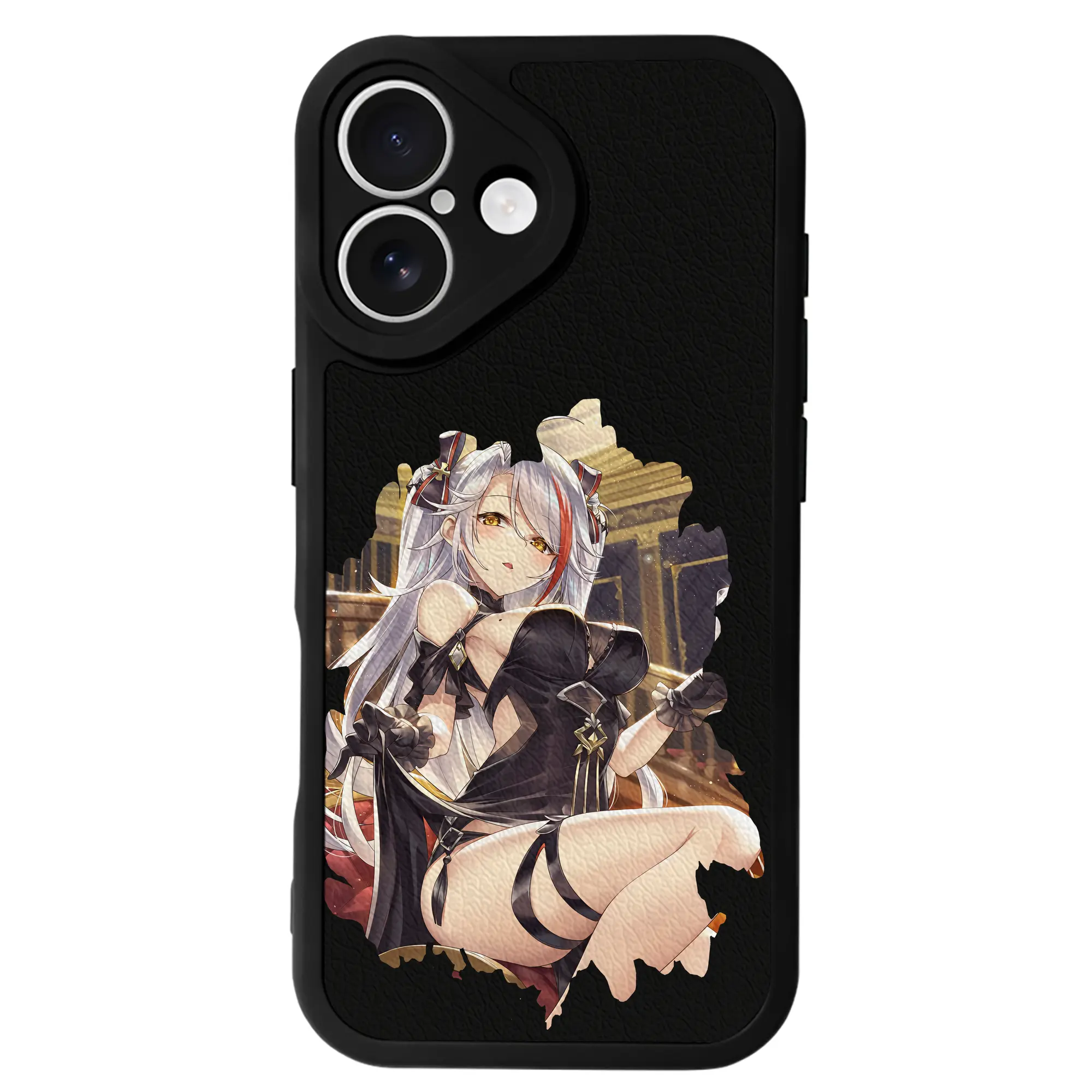 アズールレーン グッズ,プリンツ・オイゲン - IPhone 16シリーズ対応 ・ シリコンスマホケース ・ レザー調 ・ 高精度フィット ・ 耐衝撃 ・ ワイヤレス充電対応 ・ 精密カット